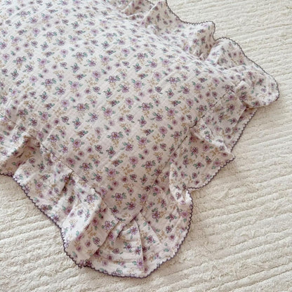 BuLuTu Purple Flower Print Kids Pillow Cases 20"x26" Fit for Standard Size Pillow, Soft Lightweight