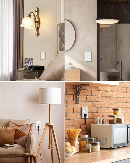 DEWENWILS Decorator Outlet Covers, White Metal Light Switch Cover Plates, 4.92" x 3.14" Decorative