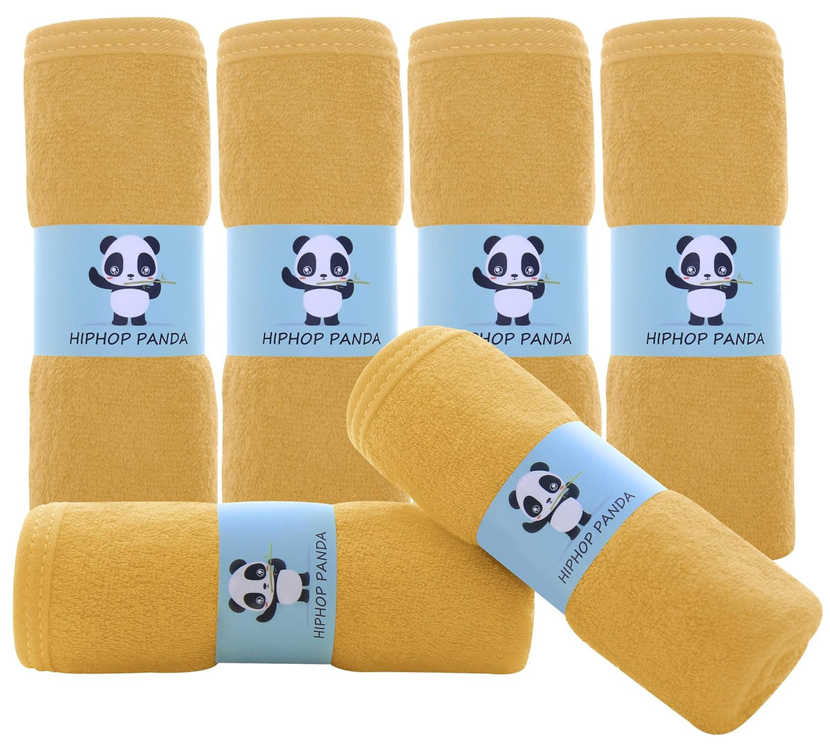 HIPHOP PANDA Baby Washcloths, Rayon Made from Bamboo - 2 Layer Ultra Soft Absorbent Newborn Bath