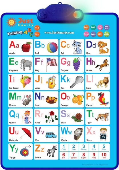 Just Smarty Interactive Alphabet Wall Chart | Talking ABCs & 123s Music Poster with Interactive