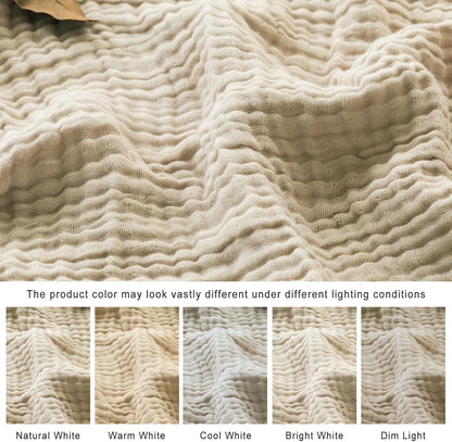 EMME Cotton Throw Blanket Large 50"x70" Gifts for Women 100% Muslin for Couch Breathable Gauze All