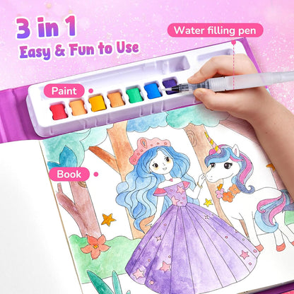 JoyCat Paint with Water Coloring Books, Art & Craft Activity, Princess No Mess Art for Kids Ages