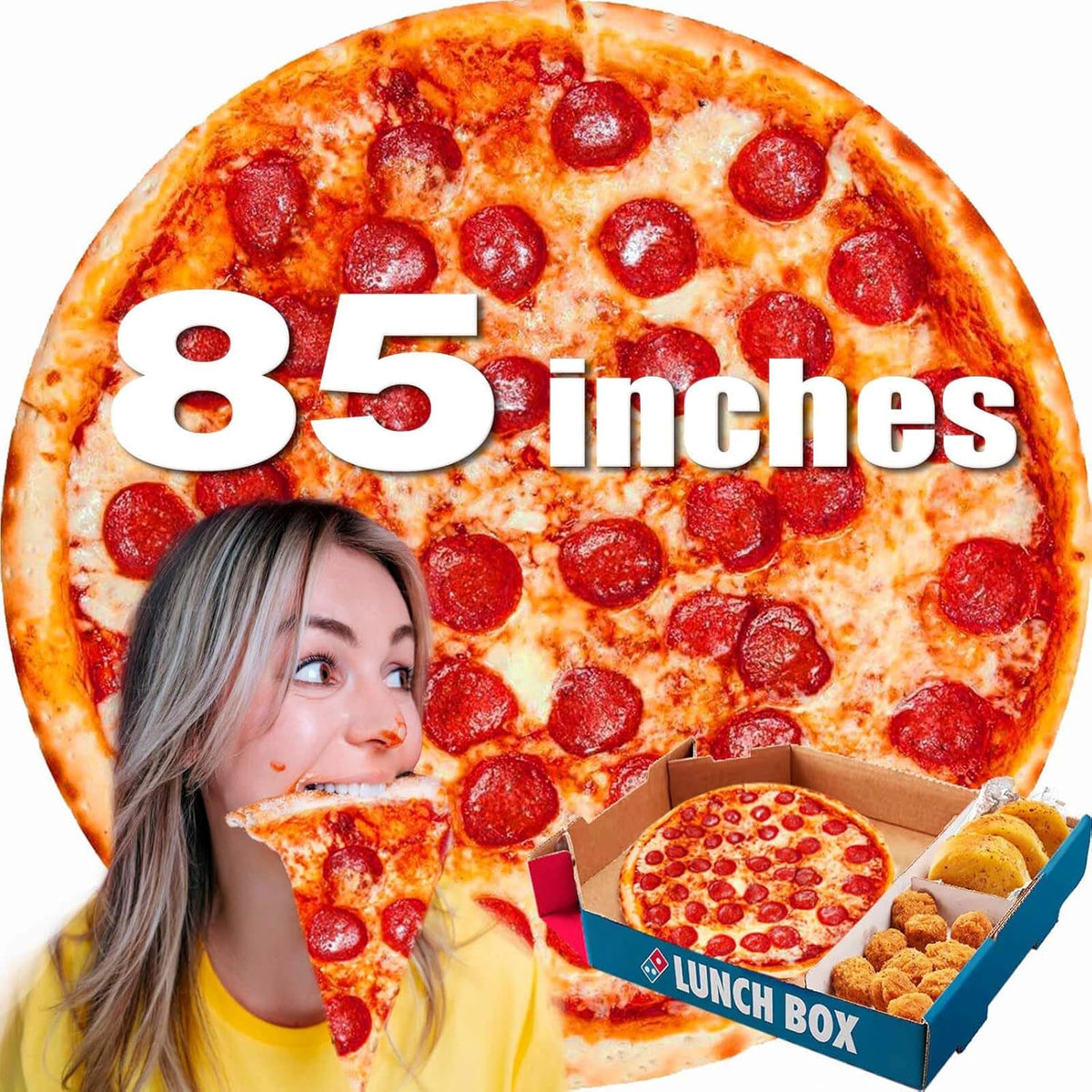 85in Pepperoni Pizza Blanket White Elephant Gifts for Adults Useful Sausage Throw Blankets Woemn