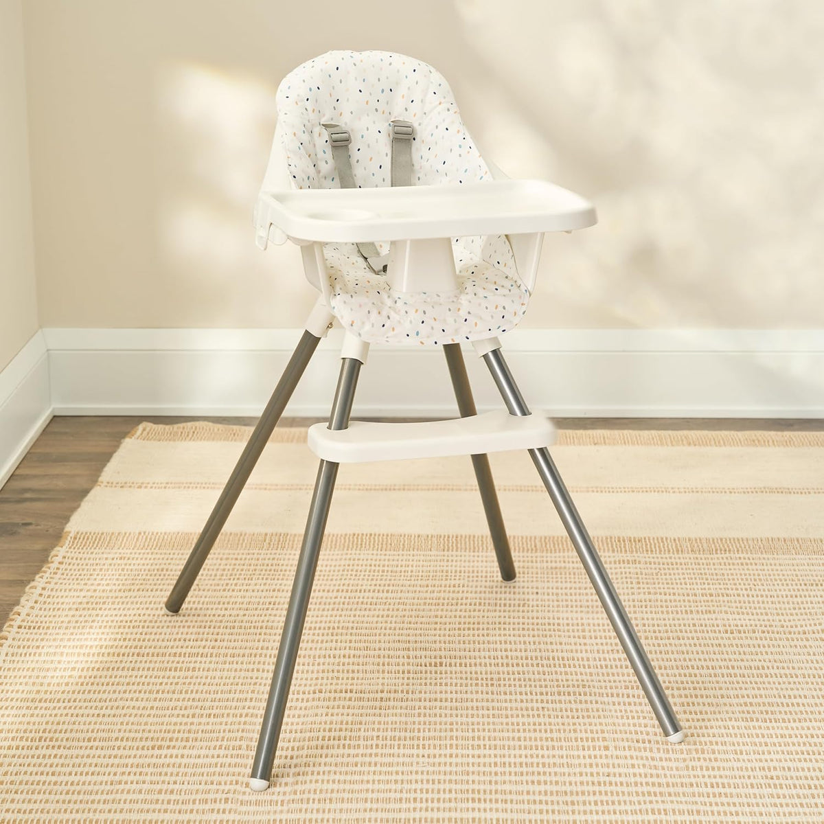 Regalo High Chair with Rainbow Seat Pad for Babies and Toddlers, Award Winning Brand, Removable