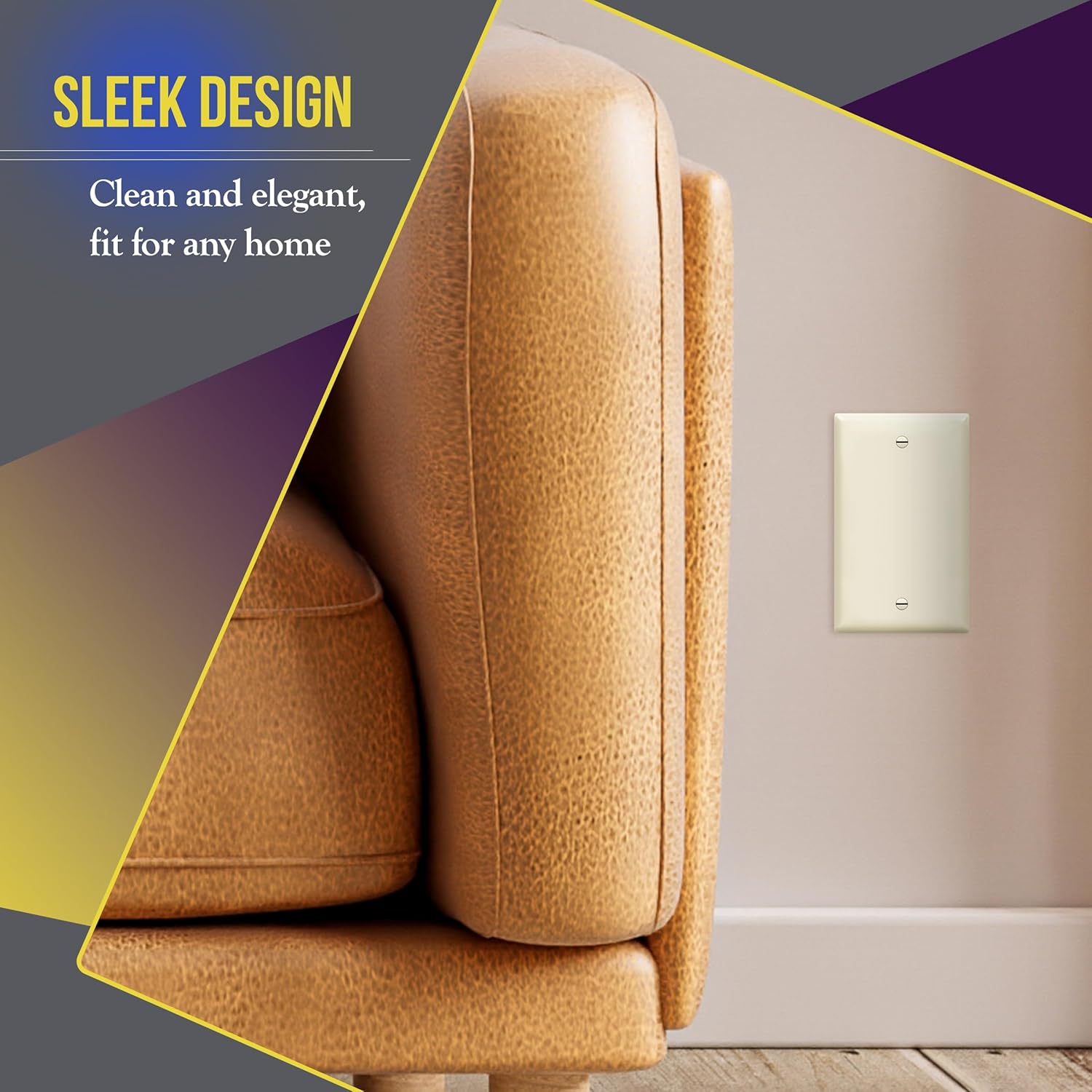 ENERLITES Blank Device Wall Plate, Gloss Finish, Standard Size 1-Gang 4.50" x 2.76", Polycarbonate