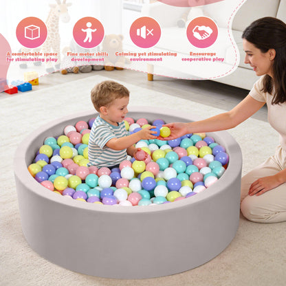 SIUUHOVS Baby Foam Ball Pit, 35.4"x 11.8" Ball Pits for Toddlers Light Gray