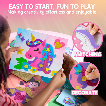 Klever Kits Foam Art Kit for Kids, EVA Foam Stickers with 6 Art Board and 800+ Stickers, DIY Arts