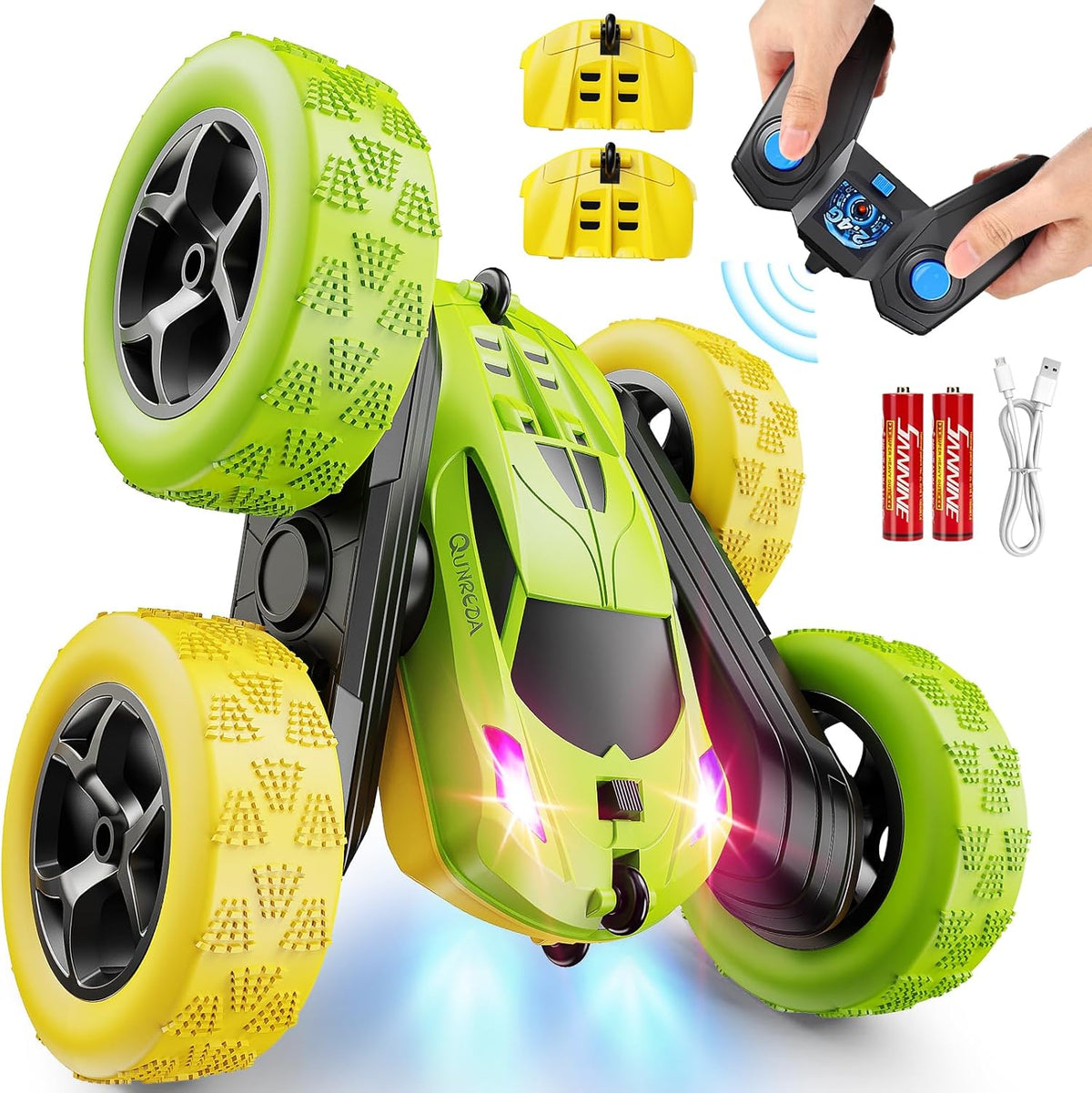 Remote Control Car, RC Car Toys for 6-12 Year Old Boys, Off Road RC Stunt Car 4WD 360° Rotating