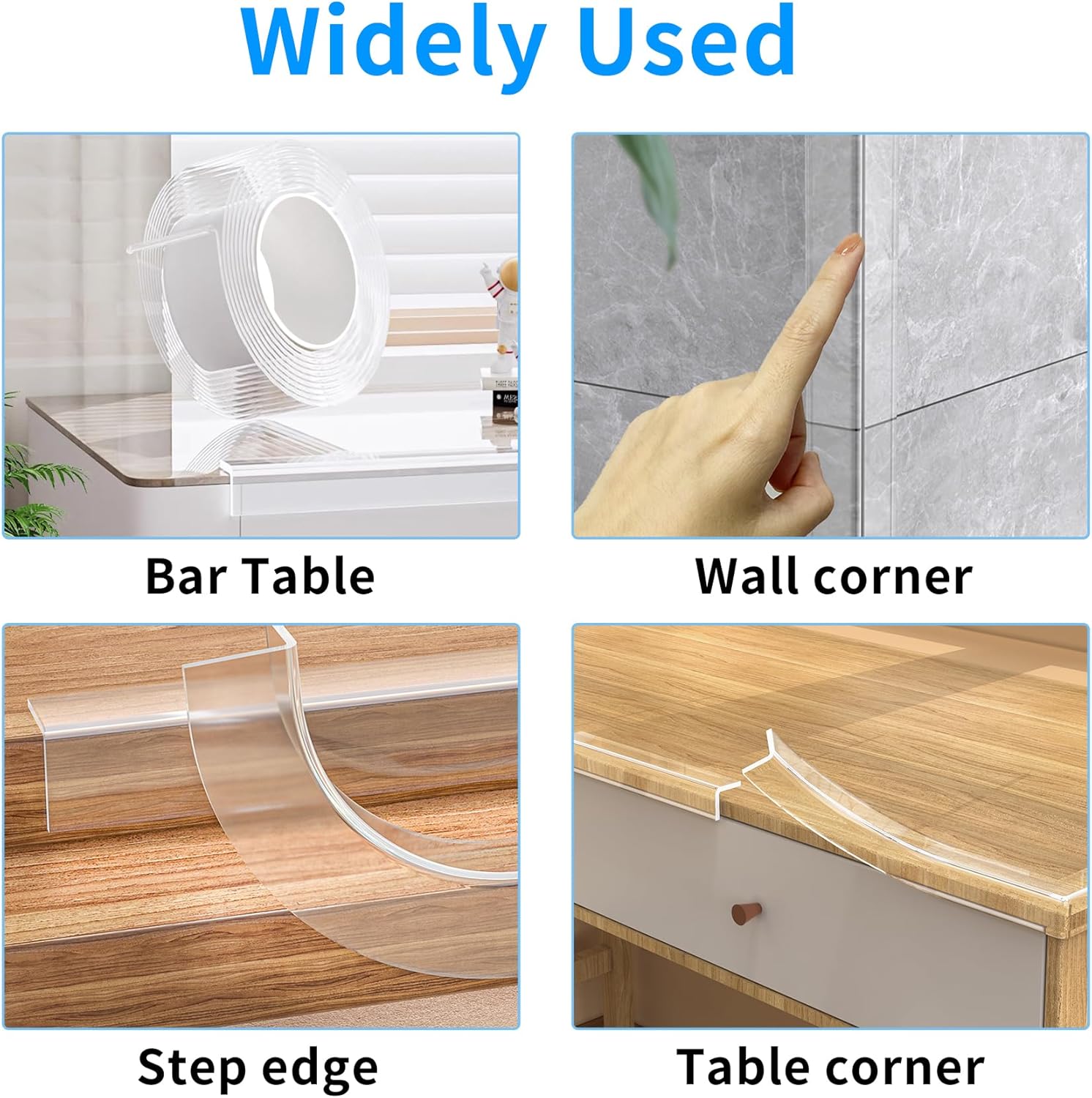 1.57 in x 13.12 FT,Edge Corner Protector Baby Proofing,Soft Clear Furniture Table Corner Guard &