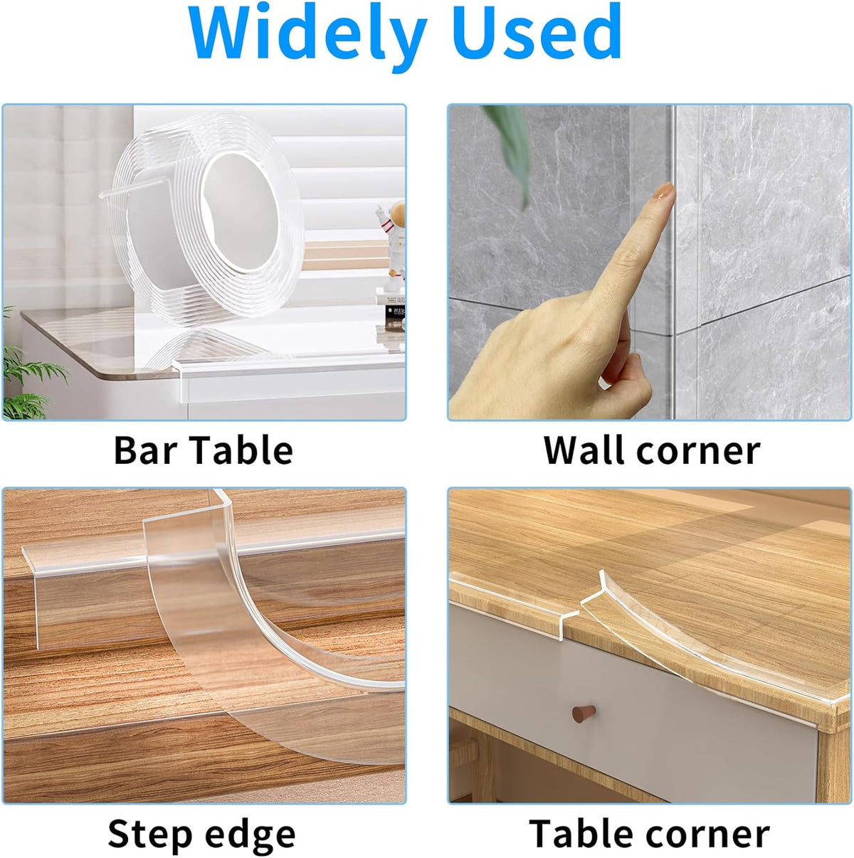 Clear Edge Protector Strip Sharp Edge Wrap Cover Tape,1.18 in x 13.12 FT,Self Adhesive Protective