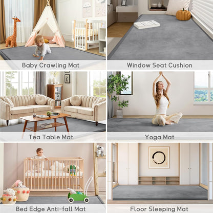 Baby Play Mat for Floor Tummy Time Nursery Rug Muscle Mat Area Rug Playroom Tatami 50 * 50" Memory