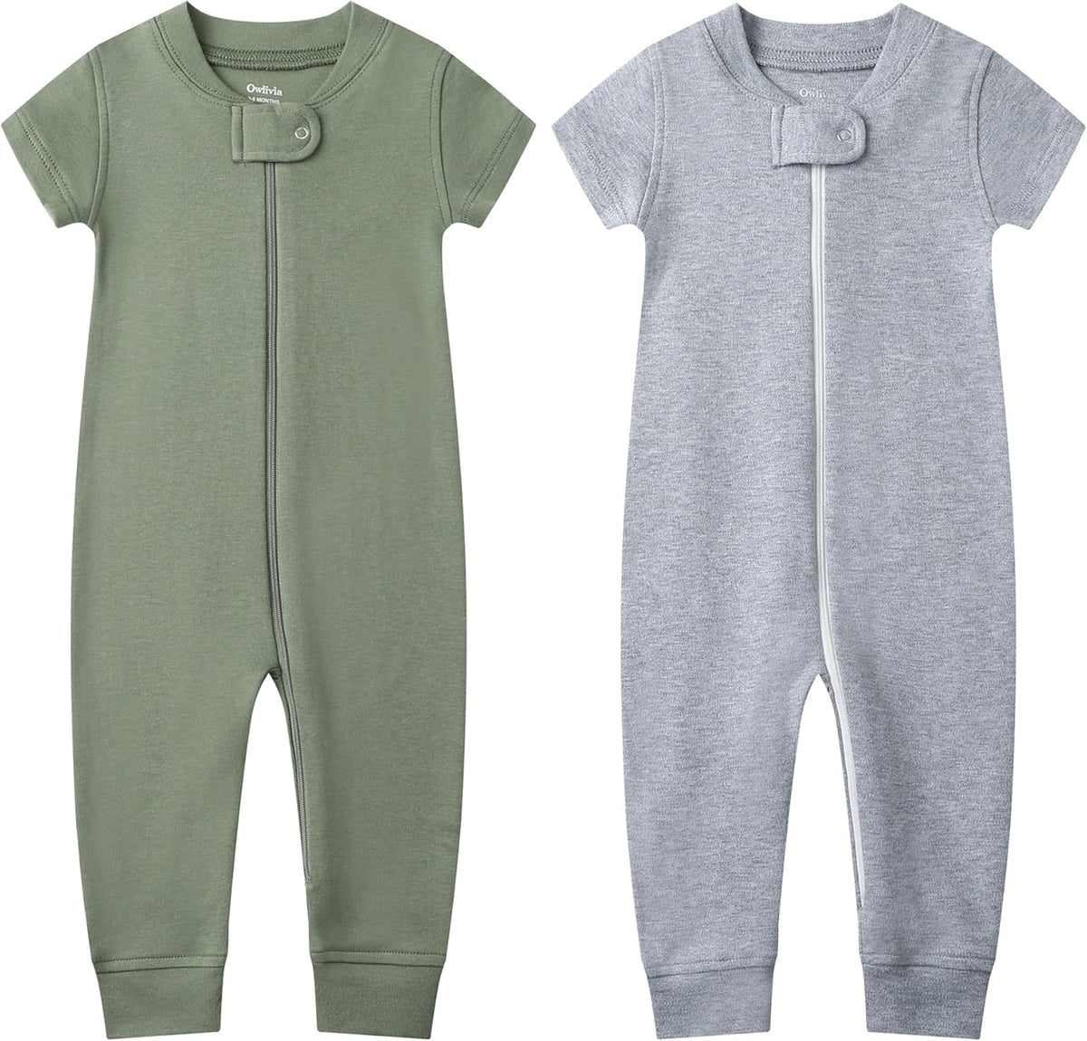 Owlivia Baby Boy Romper, Unisex Short-sleeve Summer Outfit, 100% Organic Cotton Girl One-Piece