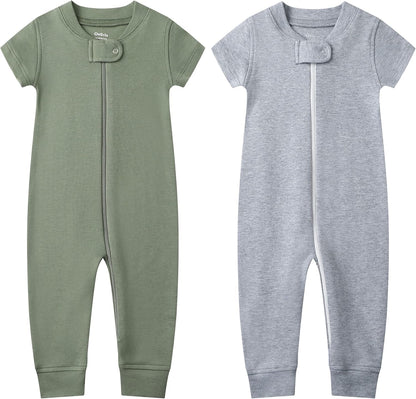 Owlivia Baby Boy Romper, Unisex Short-sleeve Summer Outfit, 100% Organic Cotton Girl One-Piece