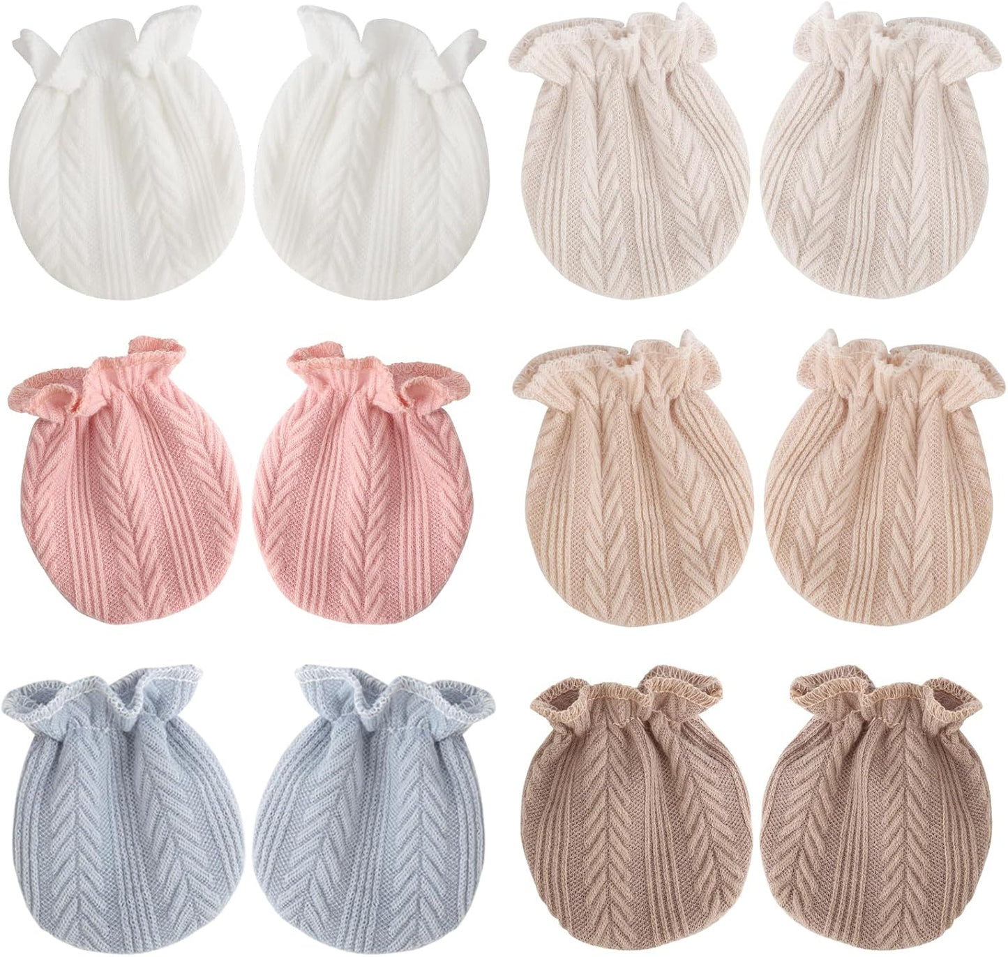 BQUBO Newborn Infant Toddler Mittens No Scratch Cotton Elastic Wrist Gloves Hypoallergenic for 0-6