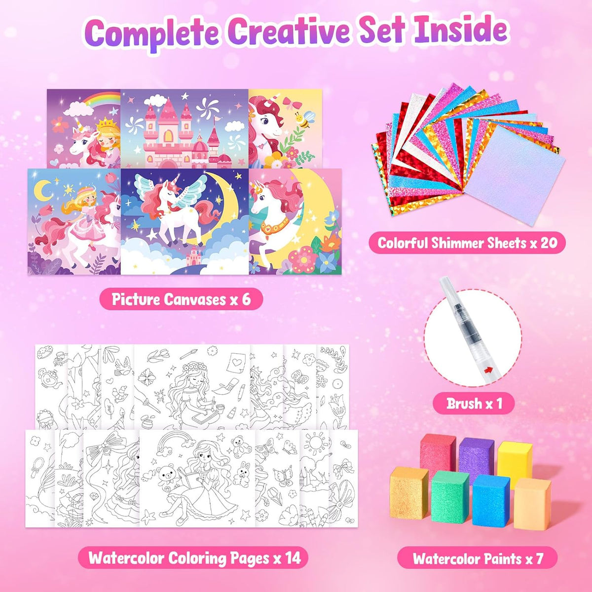 JoyCat Paint with Water Coloring Books, Art & Craft Activity, Princess No Mess Art for Kids Ages