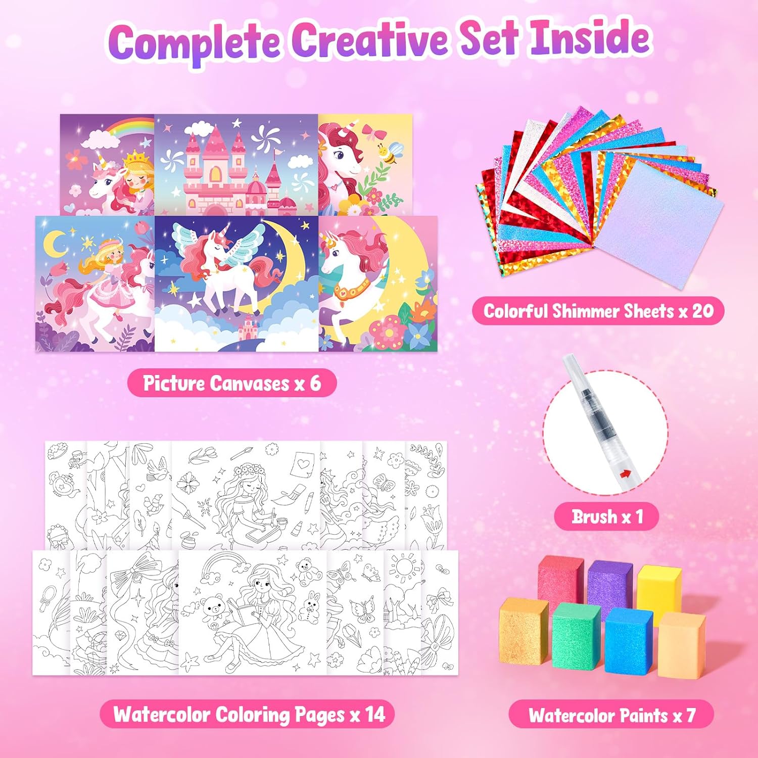 JoyCat Paint with Water Coloring Books, Art & Craft Activity, Princess No Mess Art for Kids Ages