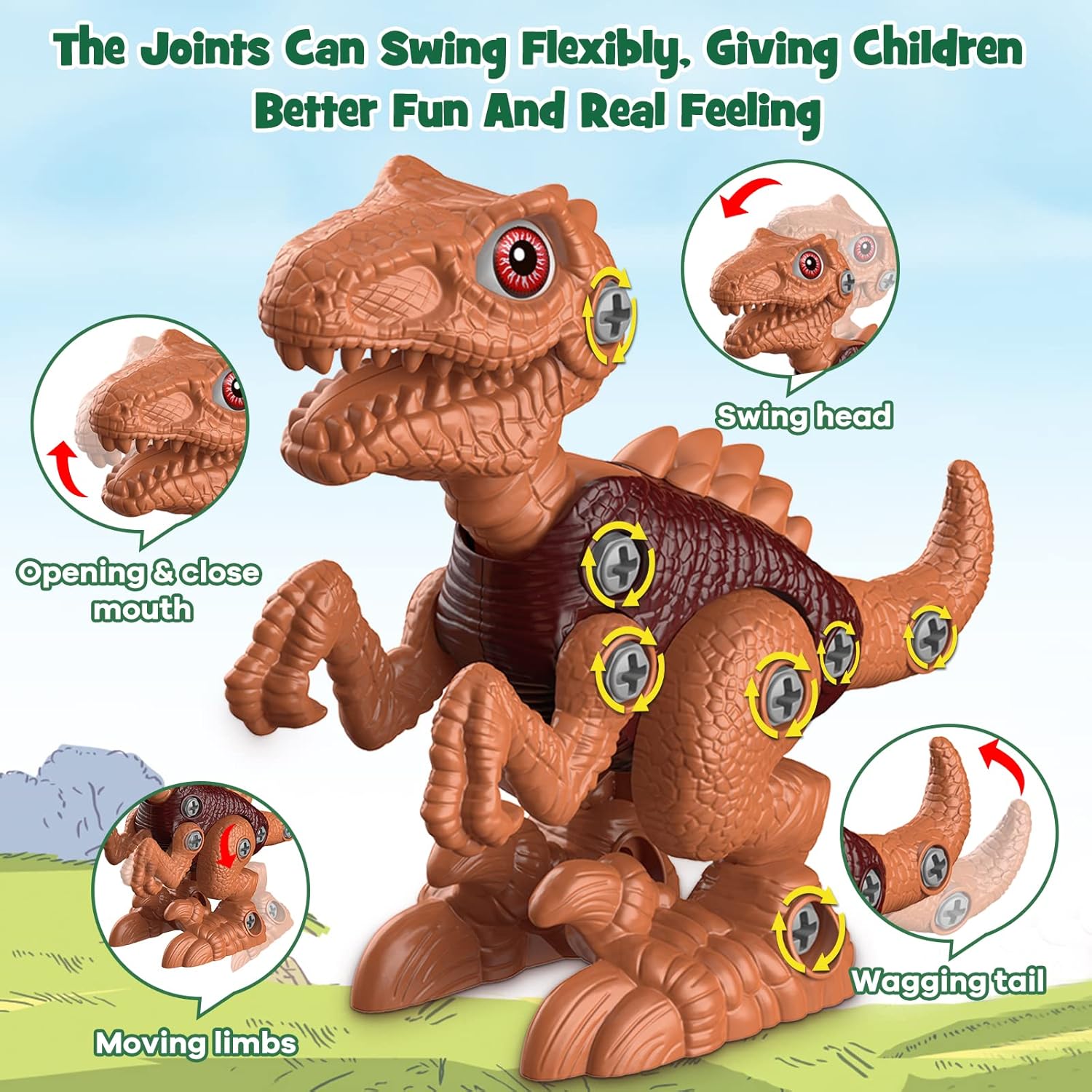 Laradola Dinosaur Toys for 3 4 5 6 7 8 Year Old Boys, Take Apart Dinosaur Toys for Kids 3-5 5-7