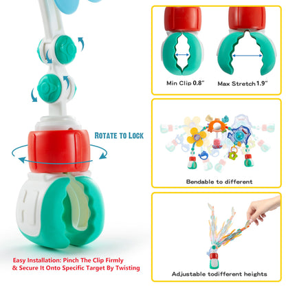 Baby Stroller Arch Toy,Adjustable Car Seat Toy with Sensory Activity toys