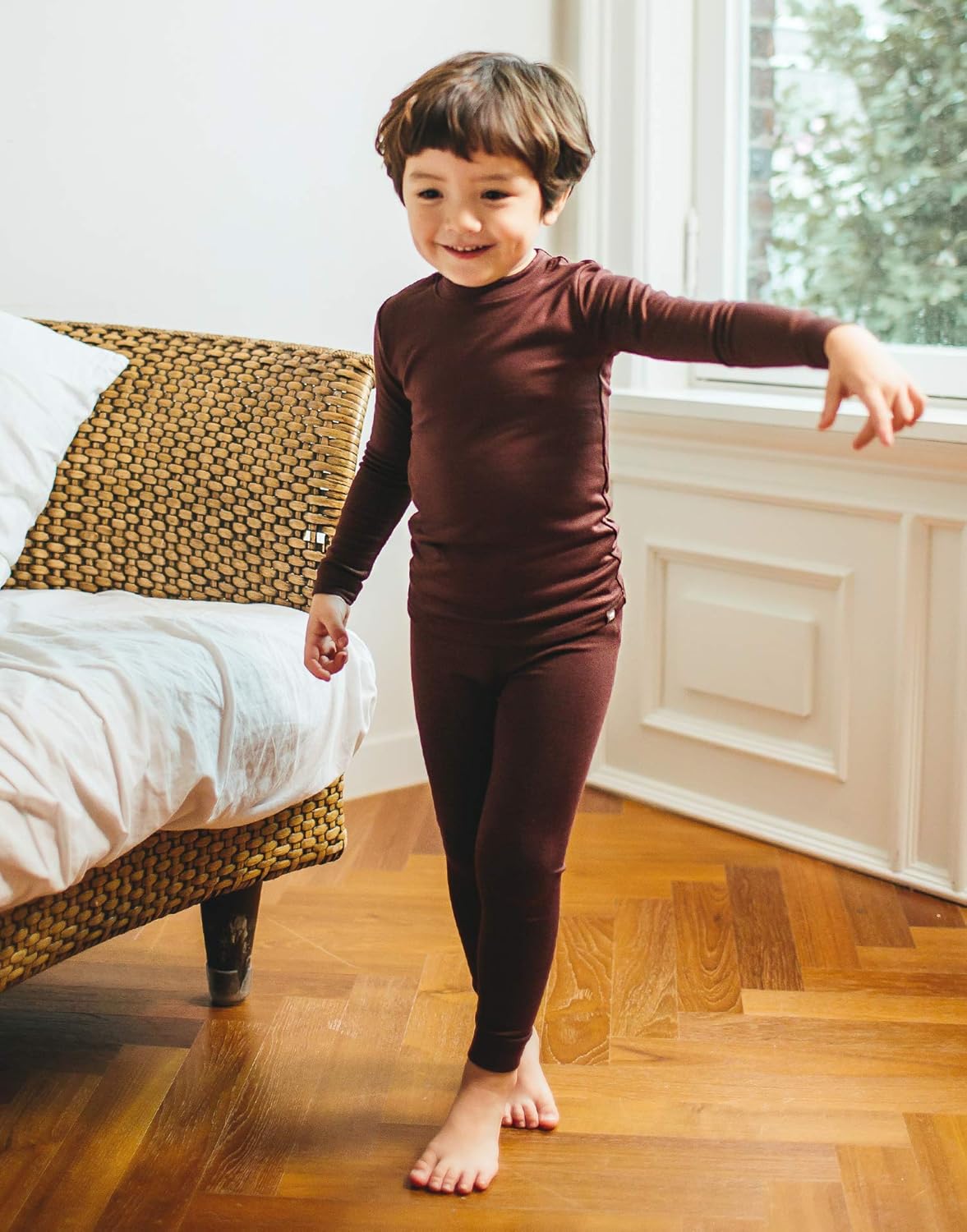 VAENAIT 6M-12Y Toddler Toddler Kids Toddler Girls Boys Soft Comfy Modal Tencel Solid Raglan