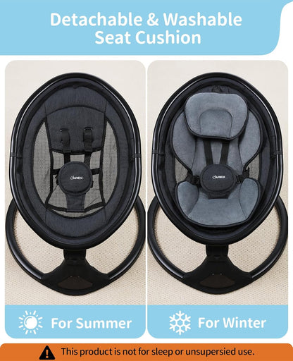 LAREX Baby Swing to Toddler Electric Infant Swing Portable for Newborn Boy Girl, 5 Sway Speeds with