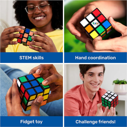 Rubik's Cube, Original 3x3 Puzzle Brain Teaser Fidget Toy with Removable Interchangeable Mod