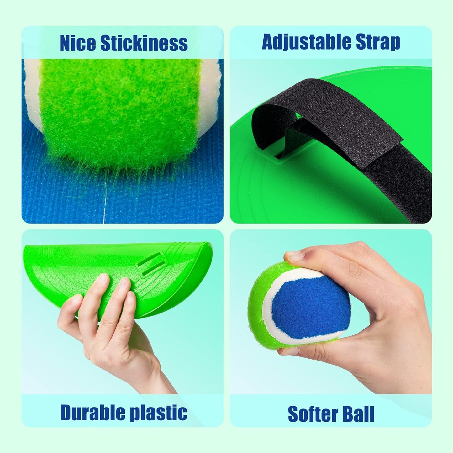EVERICH Upgraded Toss and Catch Ball Game Set - Indoor and Outdoor Games for Kids 3-12, Beach Sand