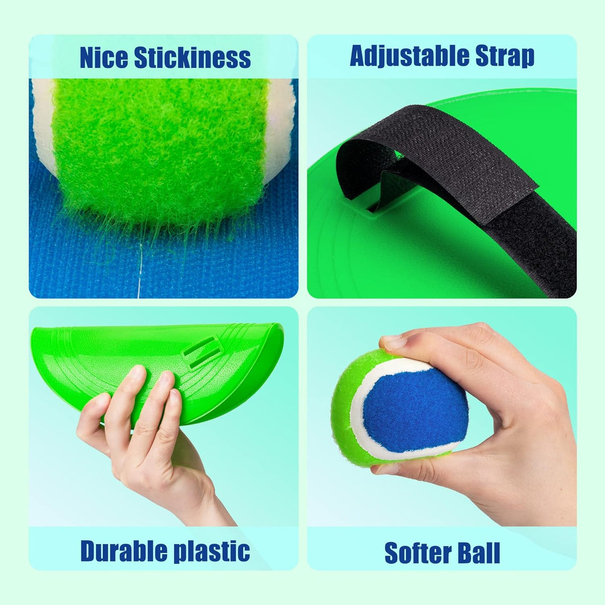 EVERICH Upgraded Toss and Catch Ball Game Set - Indoor and Outdoor Games for Kids 3-12, Beach Sand