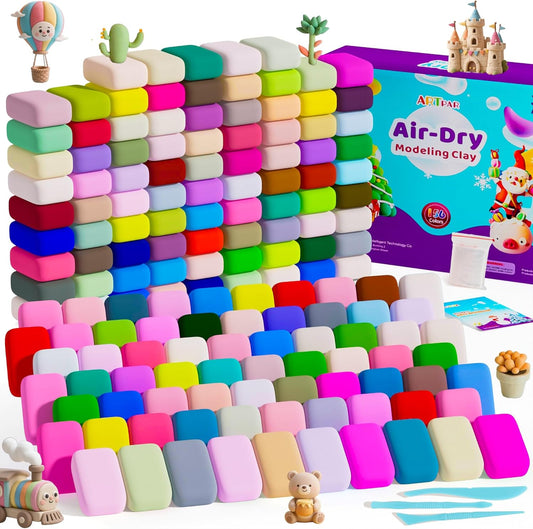 A‌RTPAR Air Dry Clay 156 Colors,Modeling Magic Clay for Kids Bulk Kit, Soft & Non Sticky,Non-Toxic