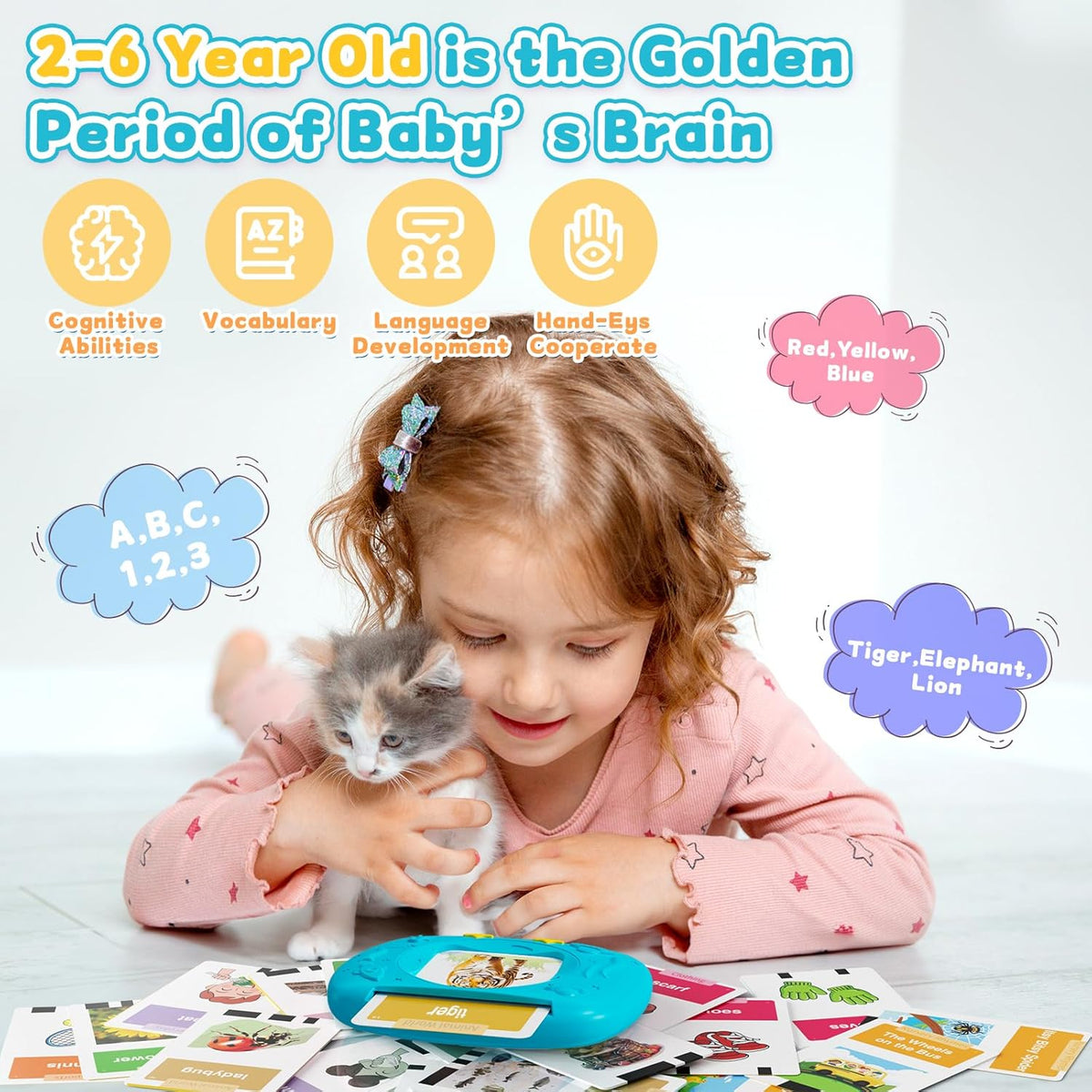Toddlers Talking Flash Cards with American accent & 288 Sight Words, Speech Therapy Toys for 3 4 5