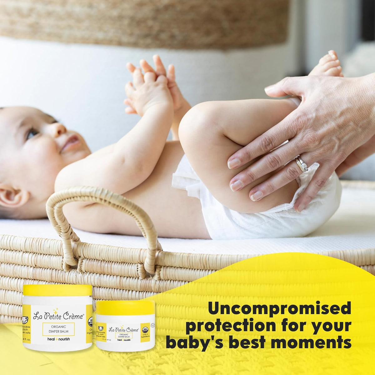 La Petite Creme French Organic Diaper Balm (1 oz) - Healing & Nourishing Diaper Cream - Gentle &