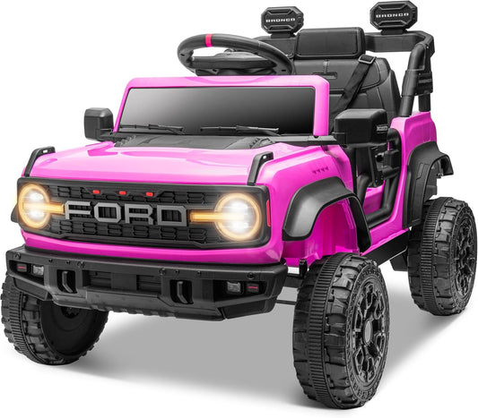 ENYOPRO 12V Ford Bronco Raptor Ride On Car for Kids, Electric Power Car Ride-On Toy for Toddlers