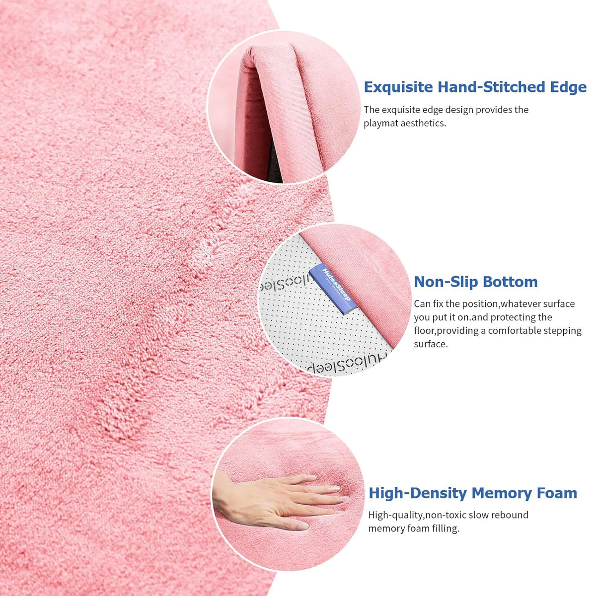 Baby Play Mat for Floor,1.3" Thick Memory Foam Tummy Time Mat for