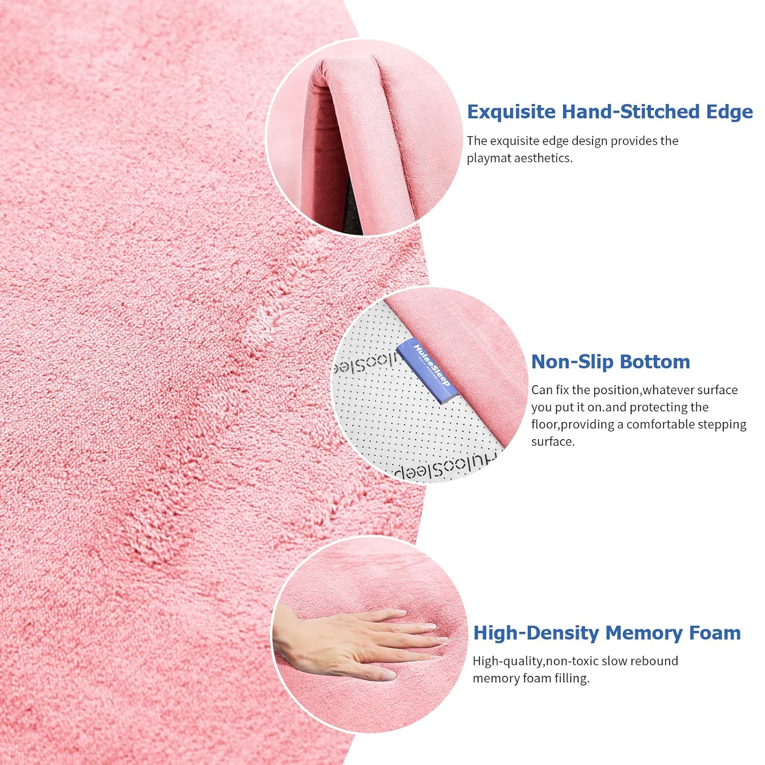 Baby Play Mat for Floor,1.3" Thick Memory Foam Tummy Time Mat for