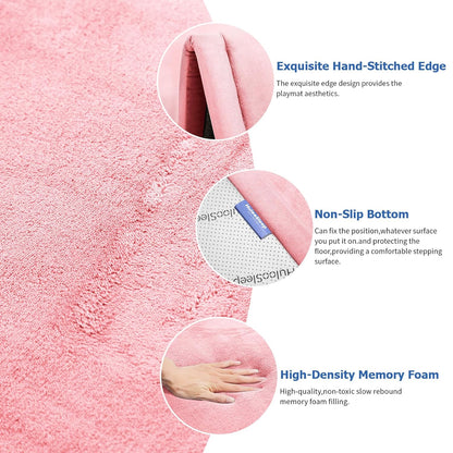 Baby Play Mat for Floor,1.3" Thick Memory Foam Tummy Time Mat for