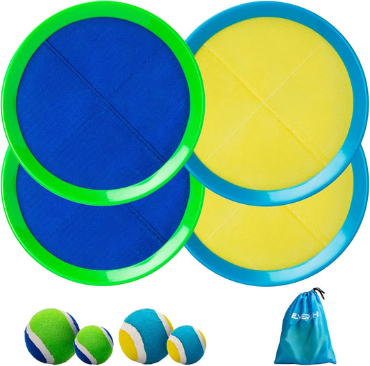 EVERICH Upgraded Toss and Catch Ball Game Set - Indoor and Outdoor Games for Kids 3-12, Beach Sand