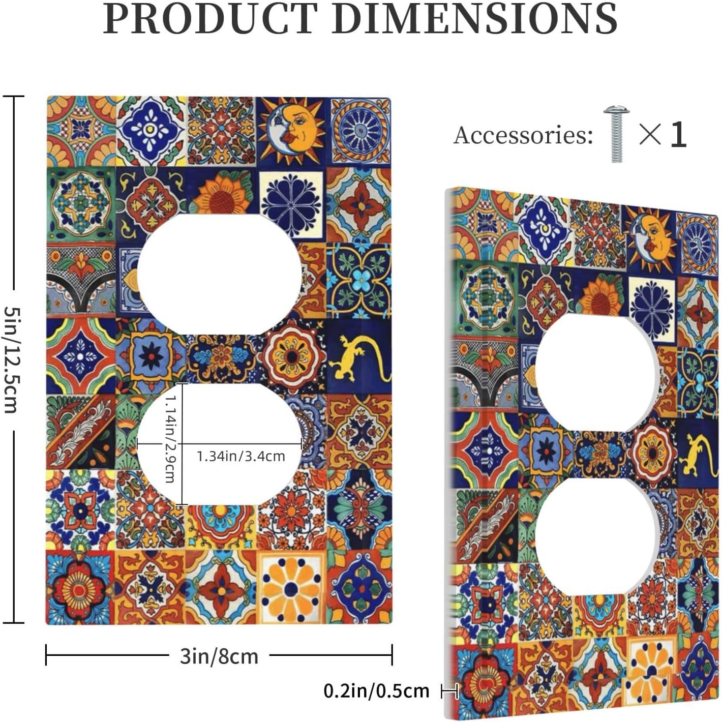 Talavera Mexican Tiles Traditional Color Decoration Print Outlet Covers 1 Gang Duplex Light Switch