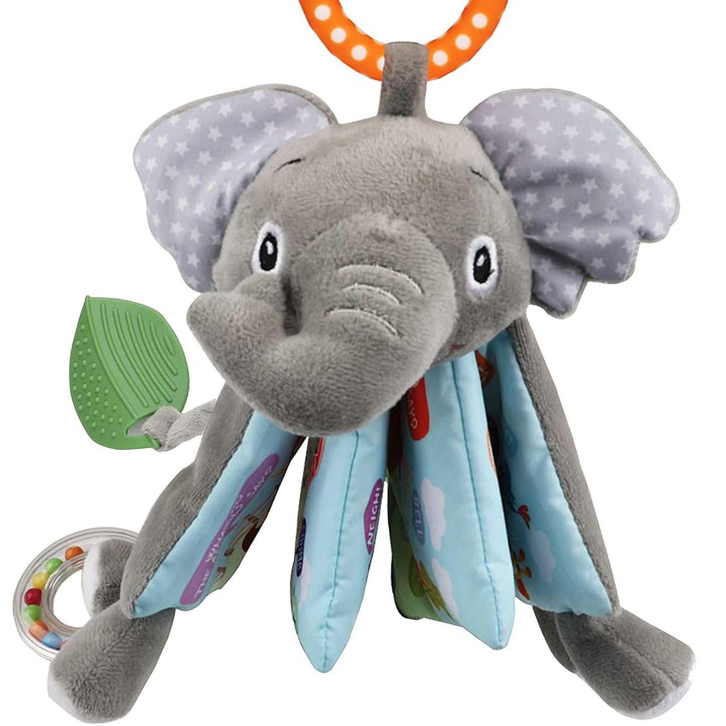 Elephant Touch and Feel Baby Books Toys 0-6 Months, Loveys Crinkle Books for Babies,Infant Toys