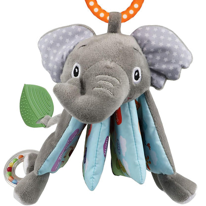 Elephant Touch and Feel Baby Books Toys 0-6 Months, Loveys Crinkle Books for Babies,Infant Toys