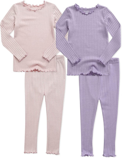 VAENAIT 6M-12Y Toddler Kids Girls Boys Soft Comfy Modal Tencel Solid Raglan Sleepwear Pajamas Pjs