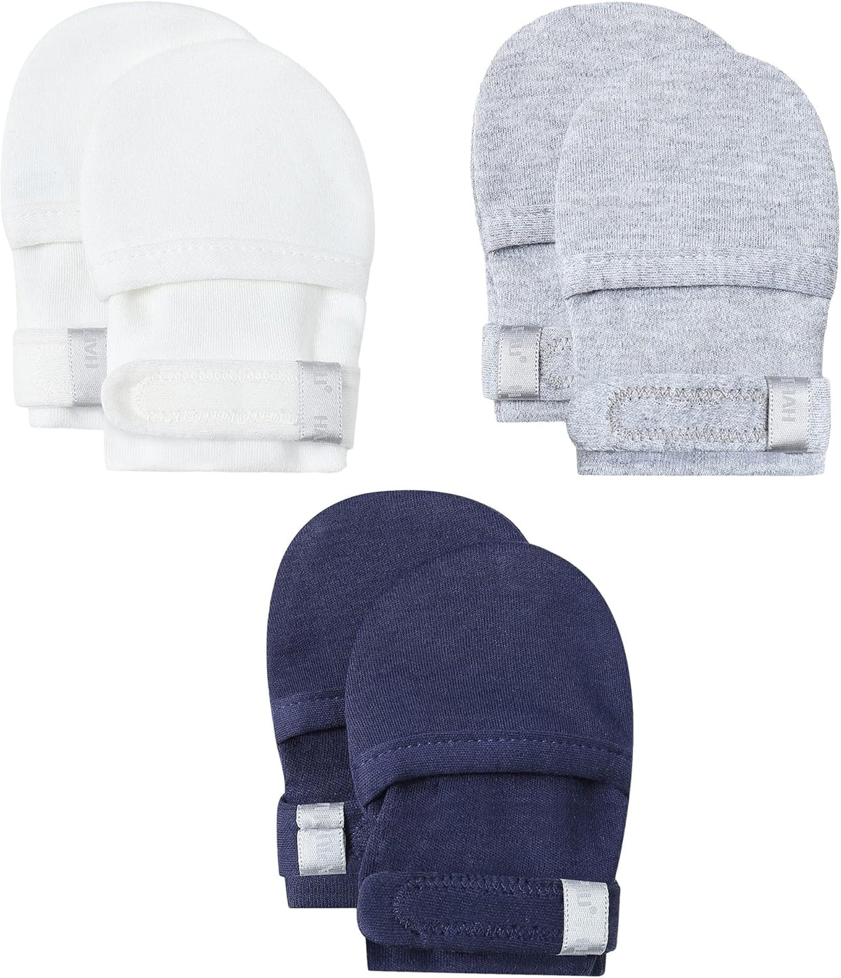 HAPIU Baby No Scratch Mittens Stay On, 100% Cotton Breathable, Adjustable Infant Gloves for Boys