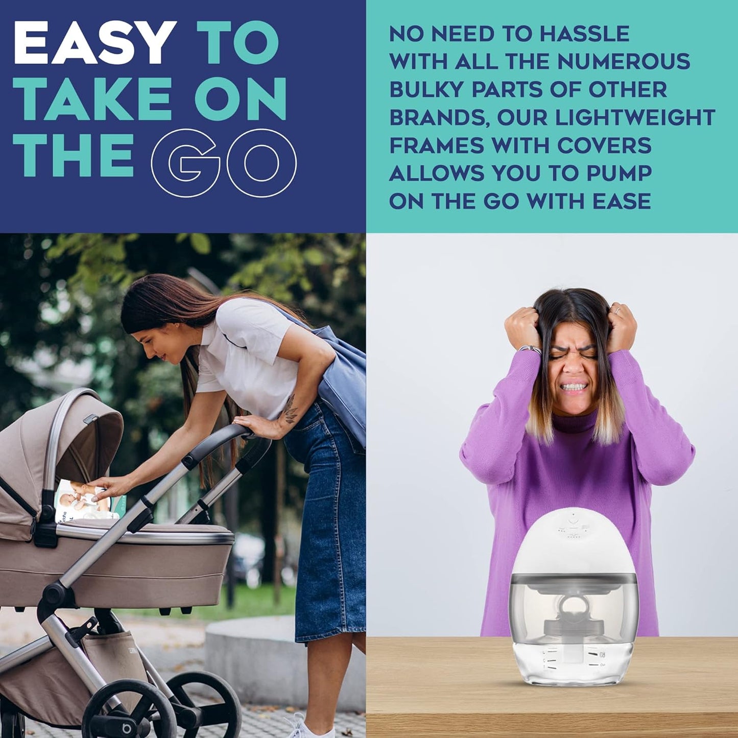 BabyBuddha Manual Breast Pump, Single Hand Expression Breastmilk Pump, Cordless and Portable, No