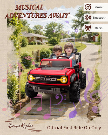 Ford Bronco 24V Ride on Toys for Boys & Girls, 2 Seater Kids Electric Car with Remote Control, Kids