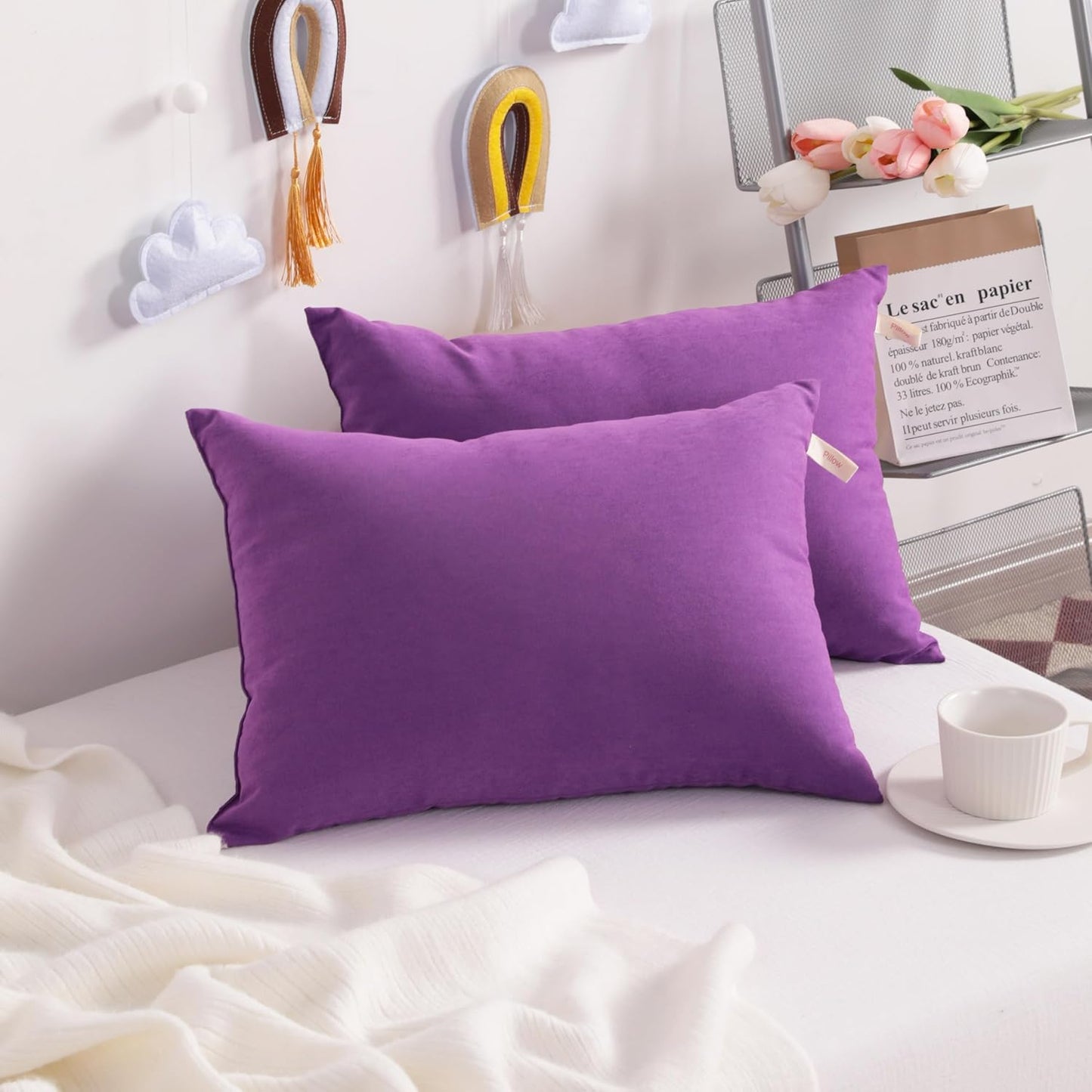 NTBAY Toddler Pillows, Down Alternative 13"x18" Pillows, Machine Washable - Soft and Breathable