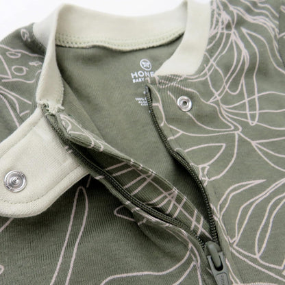 HonestBaby Baby Sleep N' Play One-Piece Zip-Front Footed Organic Cotton Pajama Sleeper