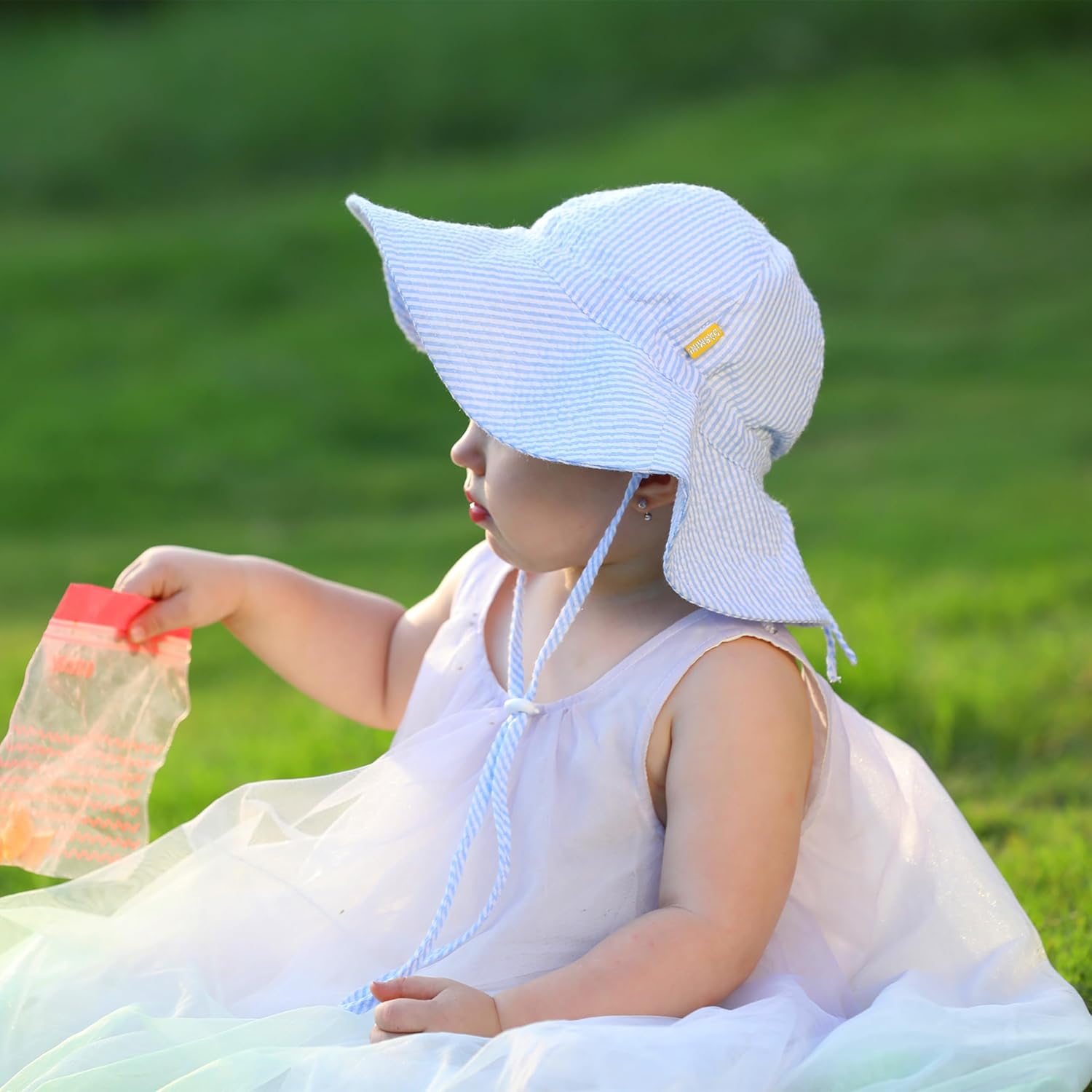 Baby & Toddler Wide Brim Sun Hats UPF 50+ Sun Protection Bucket Cap Cute Adjustable Hat in