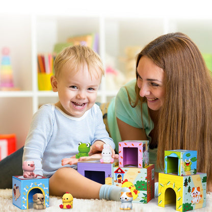 Toddler Farm Animal Sorting and Stacking Toys Gifts for 1-3 Year Olds