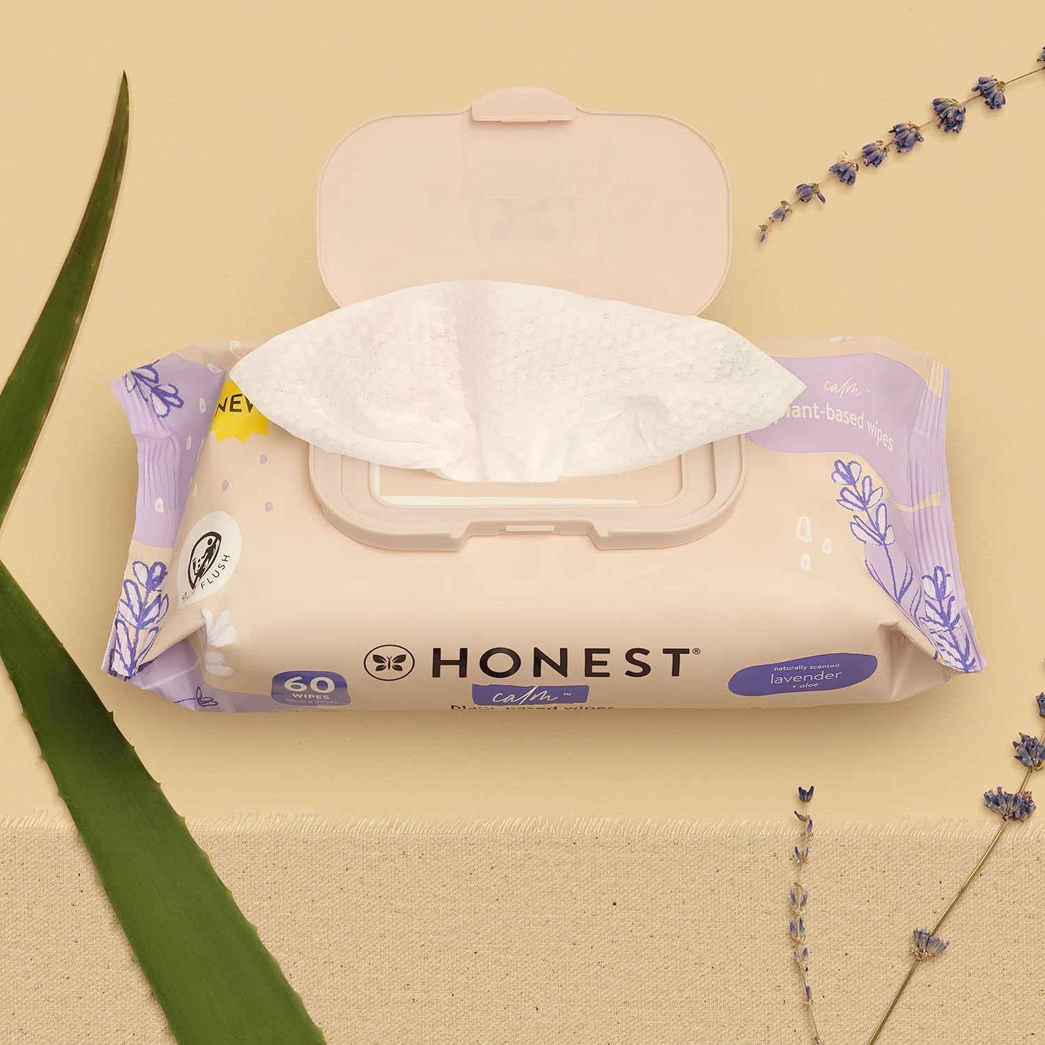 The Honest Company Calm + Cleanse Naturally Scented Wipes | Cleansing Multi-Tasking Wipes | 99%