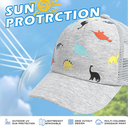 Duoyeree Toddler Baseball Cap Baby Cap Sun hat Print Dinosaur Pattern and Solid Color hat Kids boy