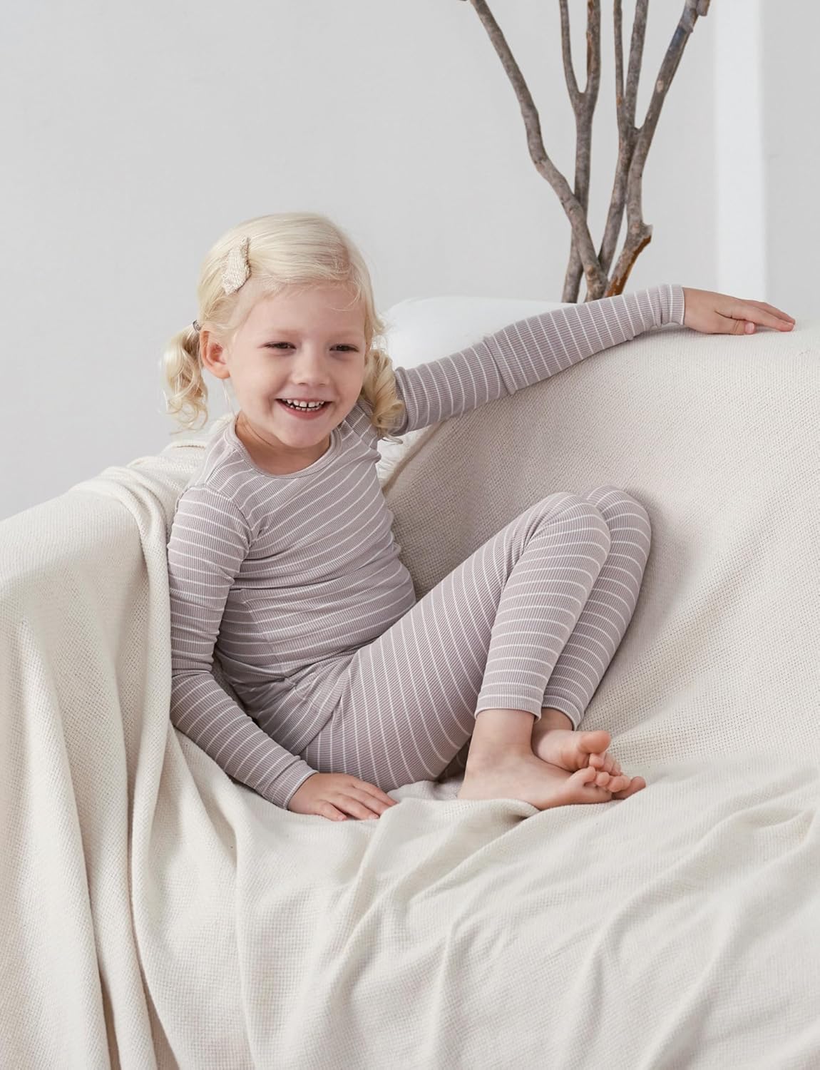 AVAUMA Stripe Pattern Baby Boys Girls Pajama Set Kids Toddler Snug fit Ribbed Sleepwear pjs for