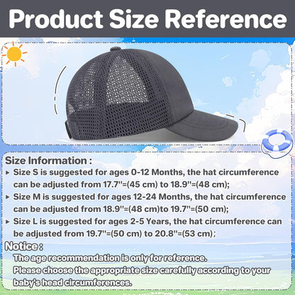 qikqik Baby Baseball Cap Toddler Baseball Hat with Mesh Infant Sun Hat UPF 50+ Baby Ball Cap